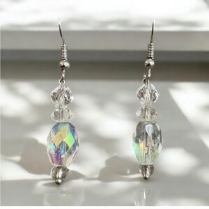 ✨ AB Glass Bead Earrings | Clear & AB Glass Handmade Earrings ✨